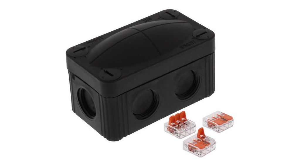 Junction Box, 1.5mm², 85x49x51mm, Cable Entries 3, Polypropylene